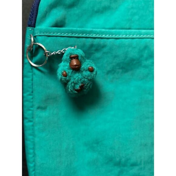 Kipling Nylon Laptop Sleeve Zipper Closure Money Keychain In Clay Teal & Purple - Picture 2 of 11